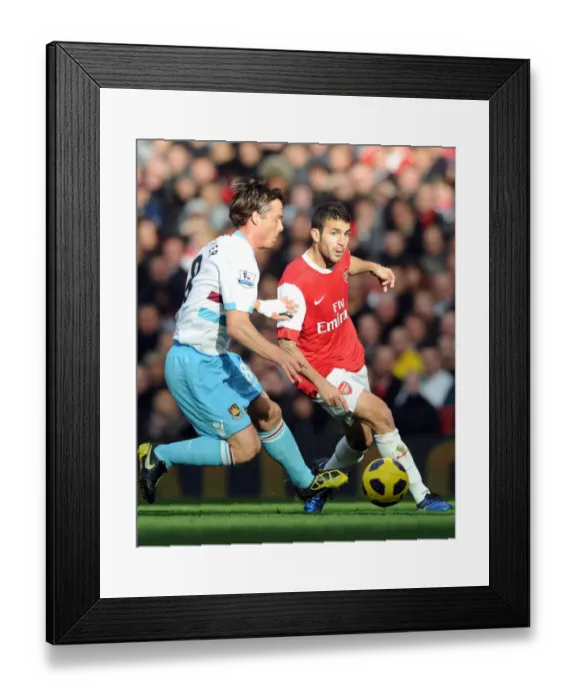 Framed Print : Cesc Fabregas (Arsenal) Scott Parker (West Ham). Arsenal 1: 0 West Ham United