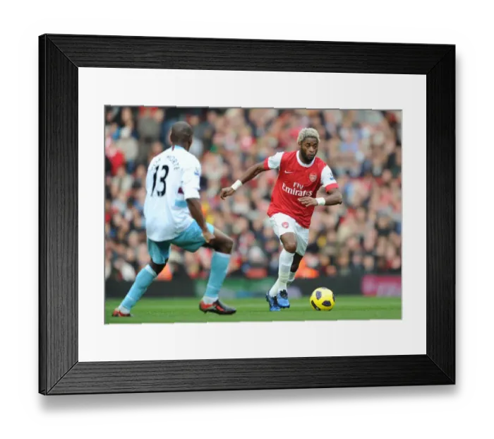 Framed Print : Arsenal's Alex Song Scores Against West Ham's Luis Boa Morte: Arsenal 1-0 West Ham United, Premier League, 2010