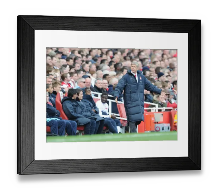 Framed Print : Arsene Wenger Celebrates Arsenal's 1:0 Victory Over West Ham United, Barclays Premier League (2010)