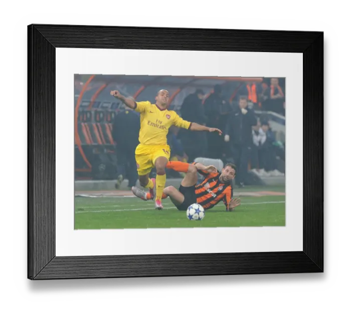 Framed Print : Theo Walcott (Arsenal) Razvan Rat (Shakhtar). Shakhtar Donetsk 2: 1 Arsenal