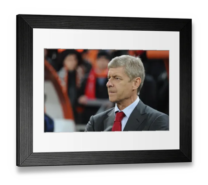 Framed Print : Arsenal manager Arsene Wenger. Shakhtar Donetsk 2: 1 Arsenal, UEFA Champiojns League