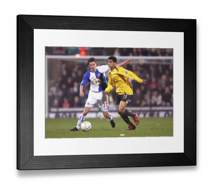 Framed Print : Denilson vs. Derbyshire: Blackburn's Surprise 1-0 Victory Over Arsenal in FA Cup, 2007