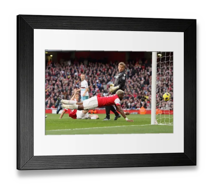 Framed Print : Alex Song scores Arsenals goal past Rob Green (West Ham). Arsenal 1