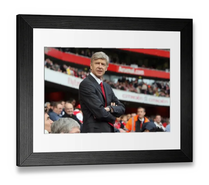 Framed Print : Arsenal Manager Arsene Wenger. Arsenal 1: 0 West Ham United. Barclays Premier League Framed Print : Arsenal Manager Arsene Wenger. Arsenal 1: 0 West Ham United. Barclays Premier League