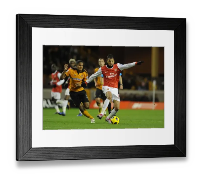 Framed Print : Marouane Chamakh (Arsenal) Michael Mancienne (Wolves). Wolverhampton Wanderers 0