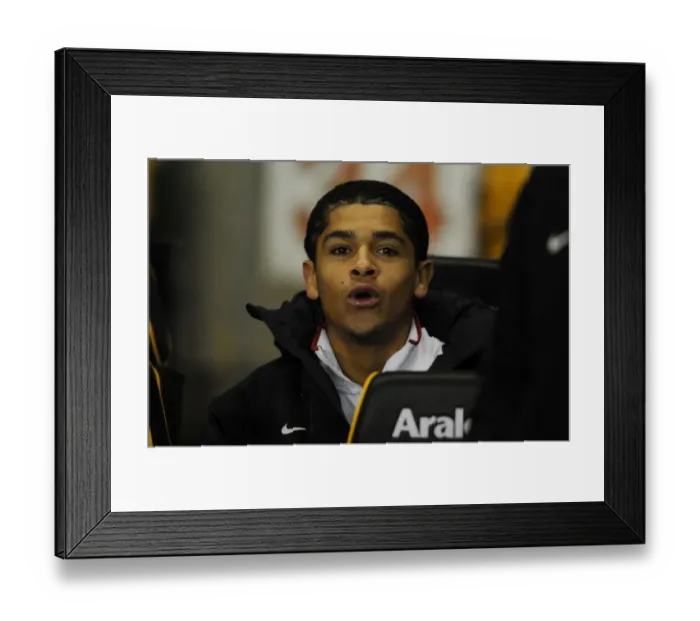 Framed Print : Denilson (Arsenal). Wolverhampton Wanderers 0: 2 Arsenal, Barclays Premier League