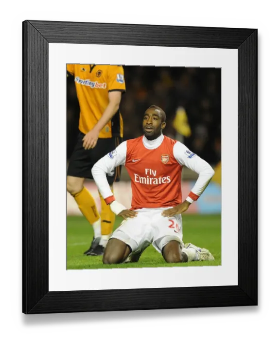 Framed Print : Johan Djourou (Arsenal). Wolverhampton Wanderers 0: 2 Arsenal, Barclays Premier League