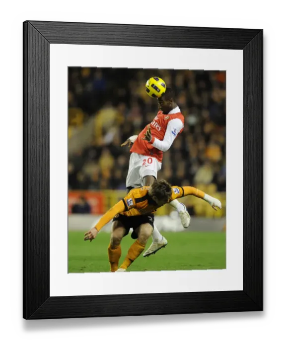 Framed Print : Johan Djourou (Arsenal) Kevin Doyle (Wolves). Wolverhampton Wanderers 0: 2 Arsenal