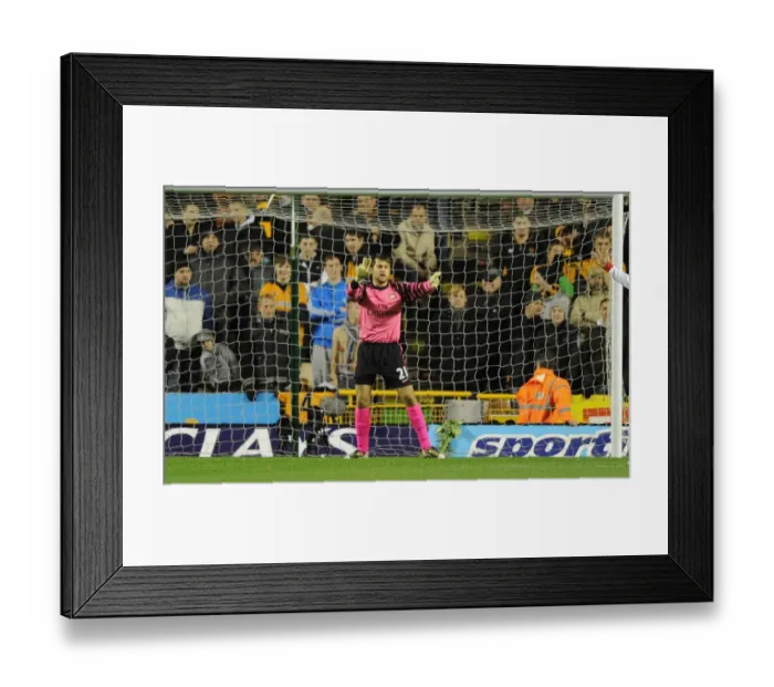 Framed Print : Lucasz Fabianski (Arsenal). Wolverhampton Wanderers 0: 2 Arsenal, Barclays Premier League
