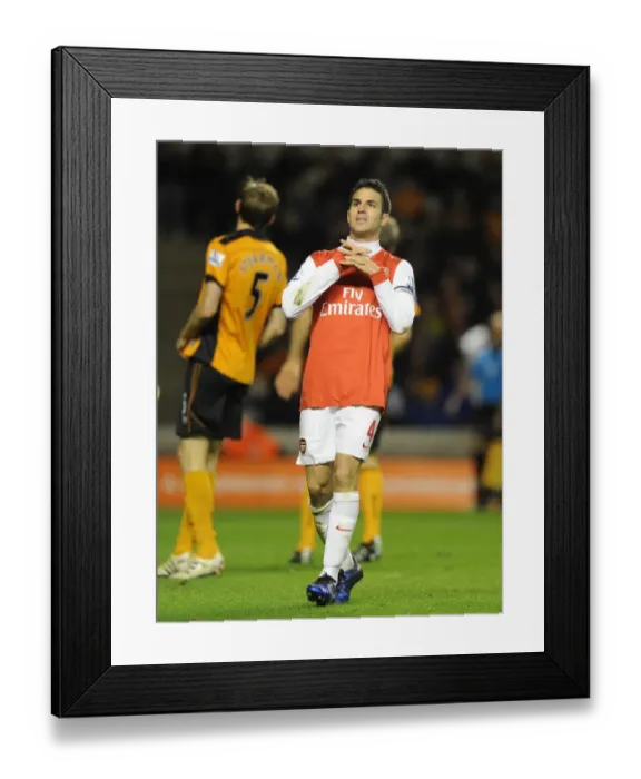 Framed Print : Cesc Fabregas Leads Arsenal to Victory: Wolverhampton Wanderers 0-2 Arsenal, Barclays Premier League