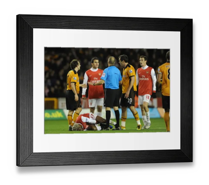 Framed Print : Cesc Fabregas (Arsenal) talks to referee Mark Halsey. Wolverhampton Wanderers 0: 2 Arsenal Framed Print : Cesc Fabregas (Arsenal) talks to referee Mark Halsey. Wolverhampton Wanderers 0: 2 Arsenal