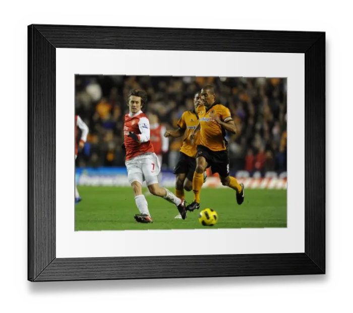 Framed Print : Tomas Rosicky (Arsenal) Karl Henry (Wolves). Wolverhampton Wanderers 0: 2 Arsenal