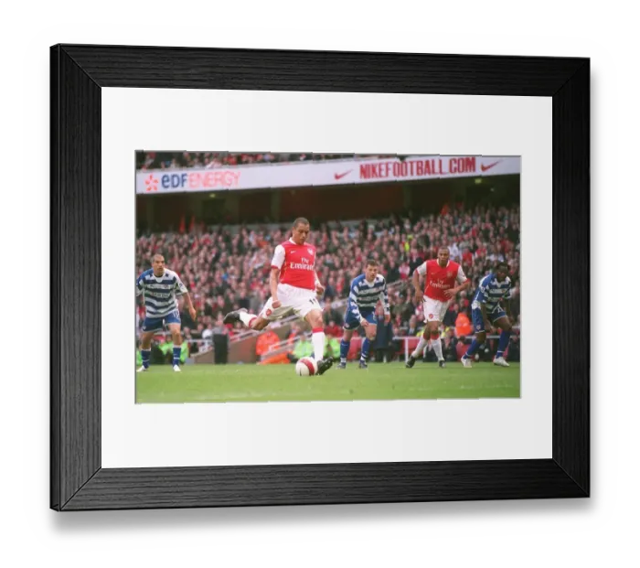 Framed Print : Gilberto scores Arsenals 1sy goal from the penalty spot Framed Print : Gilberto scores Arsenals 1sy goal from the penalty spot