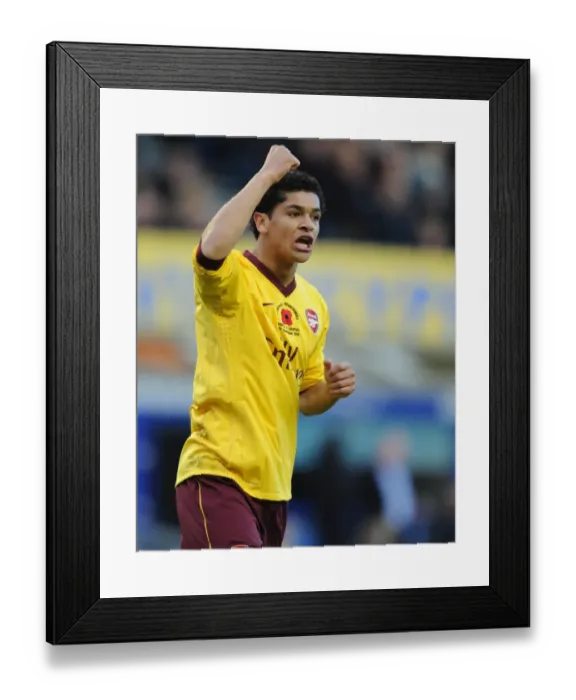 Framed Print : Denilson's Victory: Arsenal's 2-1 Triumph at Everton, Premier League 2010