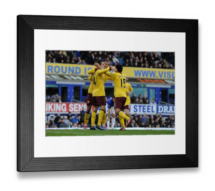 Framed Print : Cesc Fabregas celebrates scoring the 2nd Arsenal goal with Marouane Chamakh and Denilson Framed Print : Cesc Fabregas celebrates scoring the 2nd Arsenal goal with Marouane Chamakh and Denilson