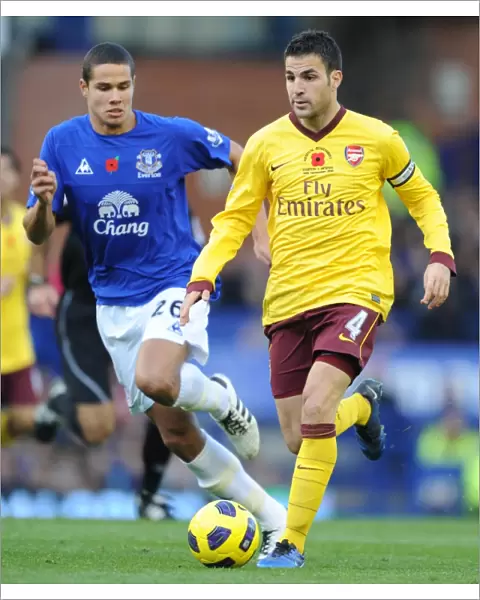 Cesc Fabregas (Arsenal) Jack Rodwell (Everton). Everton 1: 2 Arsenal, Barclays Premier League