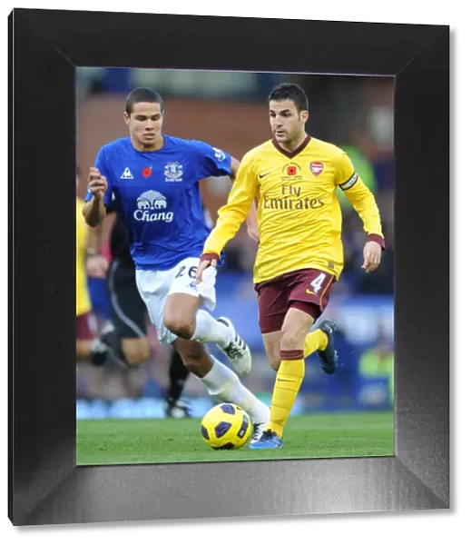 Cesc Fabregas (Arsenal) Jack Rodwell (Everton). Everton 1: 2 Arsenal, Barclays Premier League