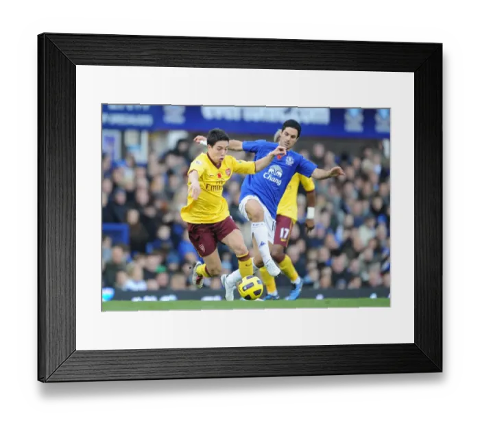 Framed Print : Samir Nasri (Arsenal) Mikel Arteta (Everton). Everton 1: 2 Arsenal, Barclays Premier League Framed Print : Samir Nasri (Arsenal) Mikel Arteta (Everton). Everton 1: 2 Arsenal, Barclays Premier League