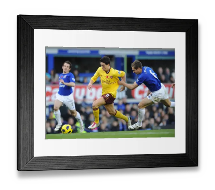 Framed Print : Samir Nasri (Arsenal) Phil Jagielka (Everton). Everton 1: 2 Arsenal, Barclays Premier League Framed Print : Samir Nasri (Arsenal) Phil Jagielka (Everton). Everton 1: 2 Arsenal, Barclays Premier League