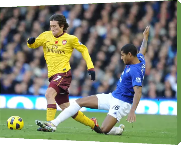 Tomas Rosicky (Arsenal) Jermaine Beckford (Everton). Everton 1: 2 Arsenal