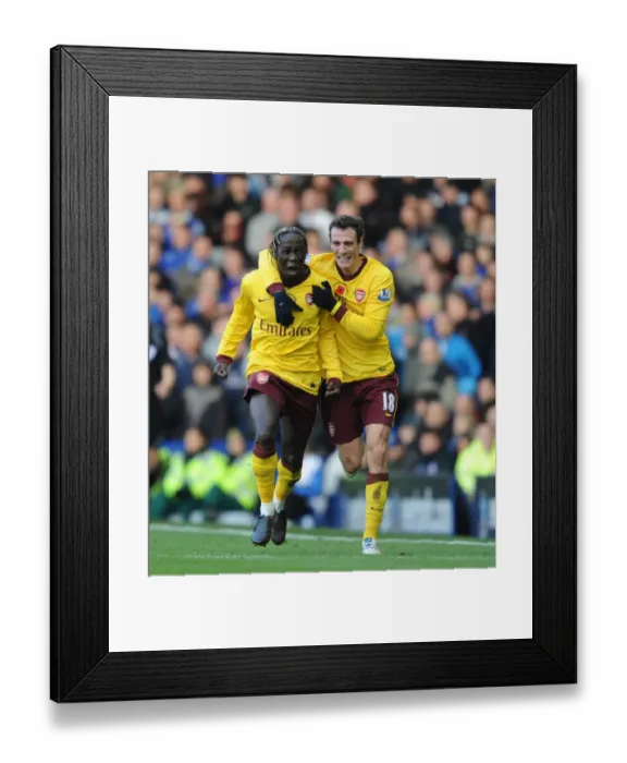 Framed Print : Unforgettable Moment: Sagna and Squillaci's Goal Celebration - Arsenal's 1-2 Victory Over Everton (14 / 11 / 2010) Framed Print : Unforgettable Moment: Sagna and Squillaci's Goal Celebration - Arsenal's 1-2 Victory Over Everton (14 / 11 / 2010)