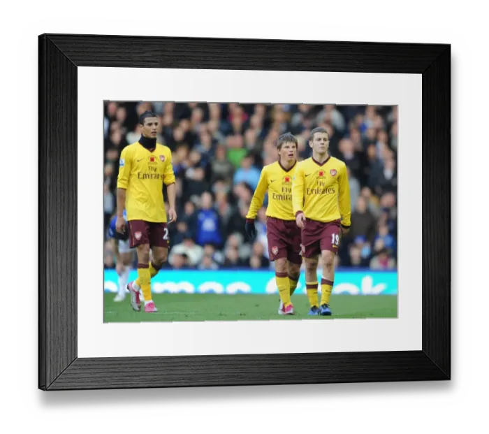 Framed Print : Jack Wilshere, Andrey Arshavin and Marouane Chamakh(Arsenal). Everton 1: 2 Arsenal