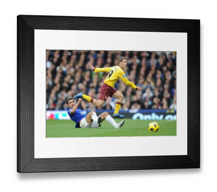 Framed Print : Jack Wilshere (Arsenal) Tim Cahill (Everton). Everton 1: 2 Arsenal, Barclays Premier League Framed Print : Jack Wilshere (Arsenal) Tim Cahill (Everton). Everton 1: 2 Arsenal, Barclays Premier League