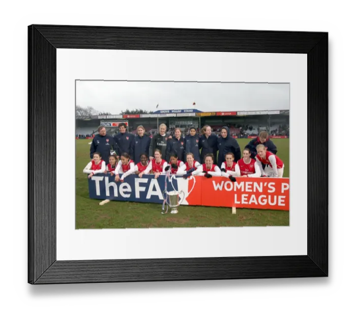 Framed Print : Arsenal Ladies with the League Cup Trophy Framed Print : Arsenal Ladies with the League Cup Trophy
