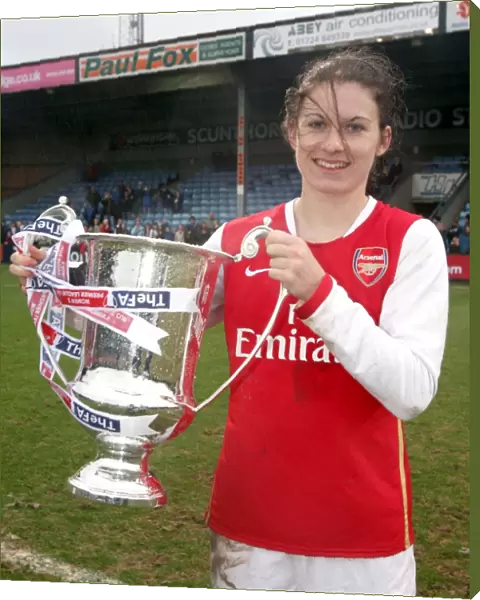 Karen Carney (Arsenal) with the League Cup Trophy