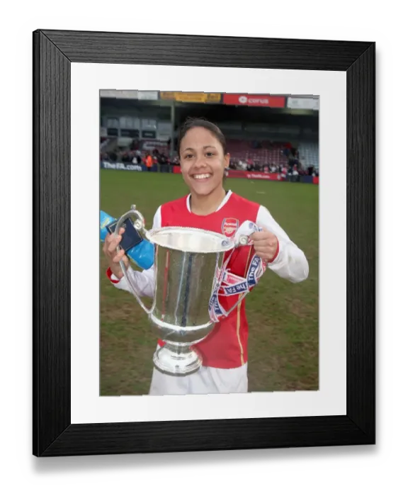 Framed Print : Alex Scott (Arsenal) with the League Cup Trophy