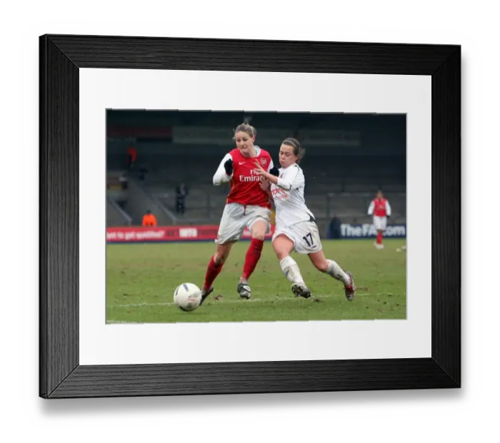 Framed Print : Kelly Smith (Arsenal) Alex Culvin (Leeds) Framed Print : Kelly Smith (Arsenal) Alex Culvin (Leeds)