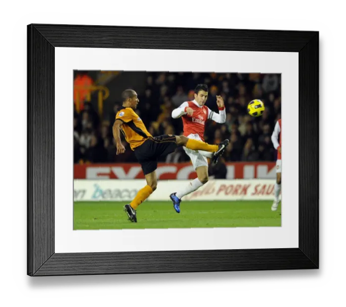 Framed Print : Csc Fabregas (Arsenal) Karl Henry (Wolves). Wolverhampton Wanderers 0: 2 Arsenal