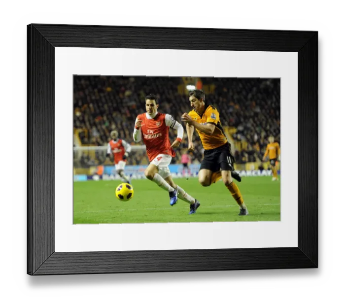 Framed Print : Cesc Fabregas (Arsenal) Stephen Ward (Wolves). Wolverhampton Wanderers 0: 2 Arsenal Framed Print : Cesc Fabregas (Arsenal) Stephen Ward (Wolves). Wolverhampton Wanderers 0: 2 Arsenal