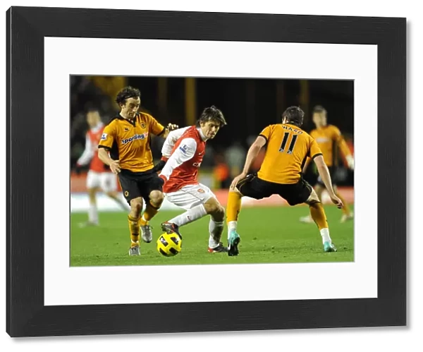 Tomas Rosicky (Arsenal) Stephen Hunt and Stephen Ward (Wolves). Wolverhampton Wanderers 0
