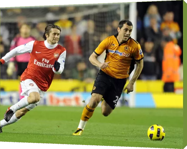 Tomas Rosicky (Arsenal) Nenad Milijas (Wolves). Wolverhampton Wanderers 0: 2 Arsenal