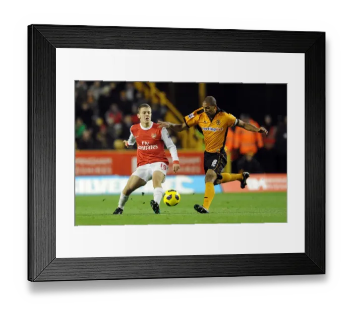 Framed Print : Jack Wilshere (Arsenal) Karl Henry (Wolves). Wolverhampton Wanderers 0: 2 Arsenal