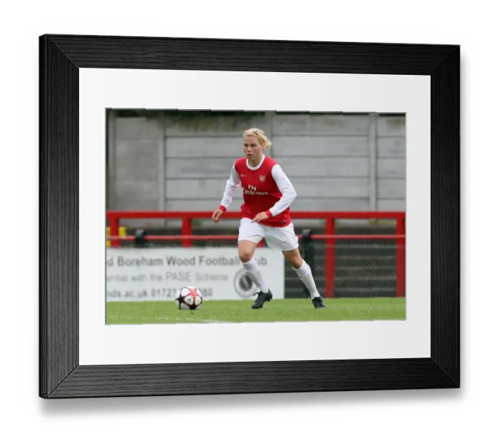 Framed Print : Arsenal's Gilly Flaherty Leads 9-0 UEFA Women's Champions League Victory over ZFK Masinac