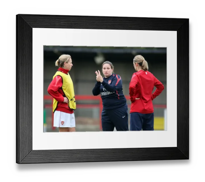 Framed Print : Arsenal Ladies Historic 9-0 Victory: Laura Harvey's Dominant UEFA Women's Champions League Debut Against ZFK Masinac (2010-11)