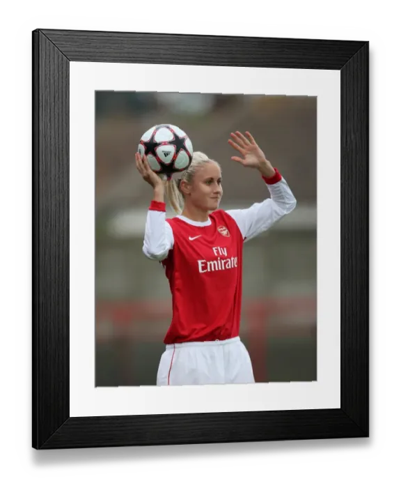 Framed Print : Arsenal's Steph Houghton Shines in 9-0 UEFA Women's Champions League Victory over ZFK Masinac