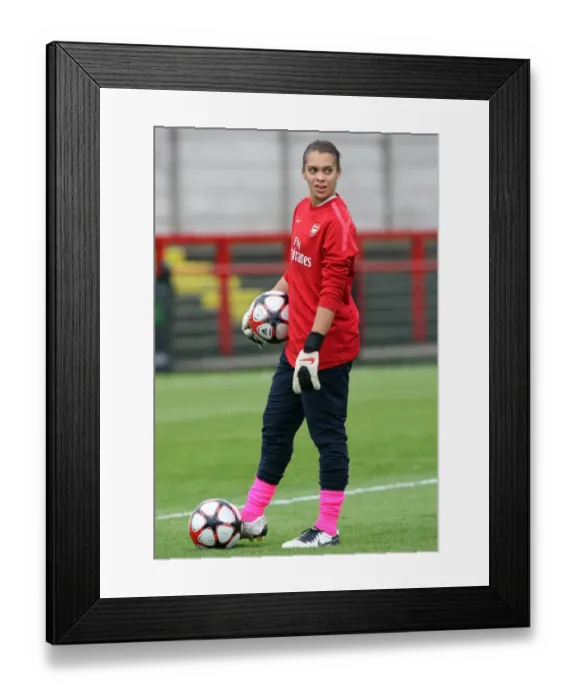 Framed Print : Rebecca Spencer (Arsenal). Arsenal Ladies 9: 0 ZFK Masinac. UEFA Womens Champions League