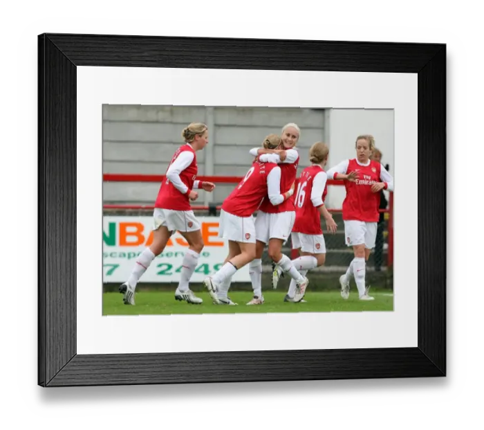 Framed Print : Ellen White celebrates scoring a goal for Arenal with Steph Houghton. Arsenal Ladies 9