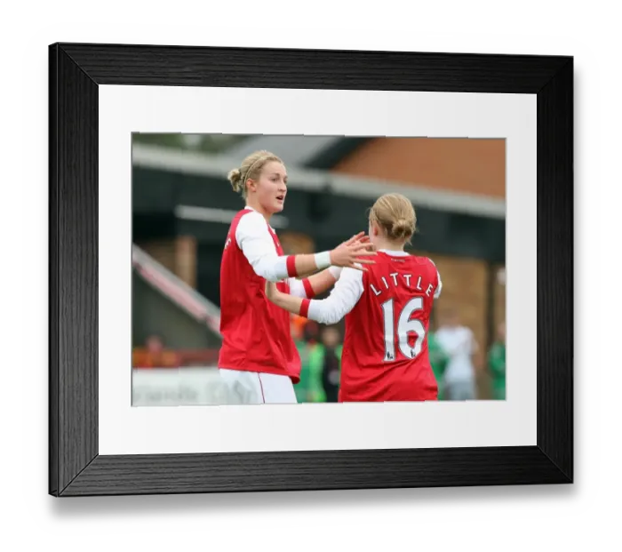 Framed Print : Ellen White celebrates scoring a goal for Arenal with Kim Little. Arsenal Ladies 9