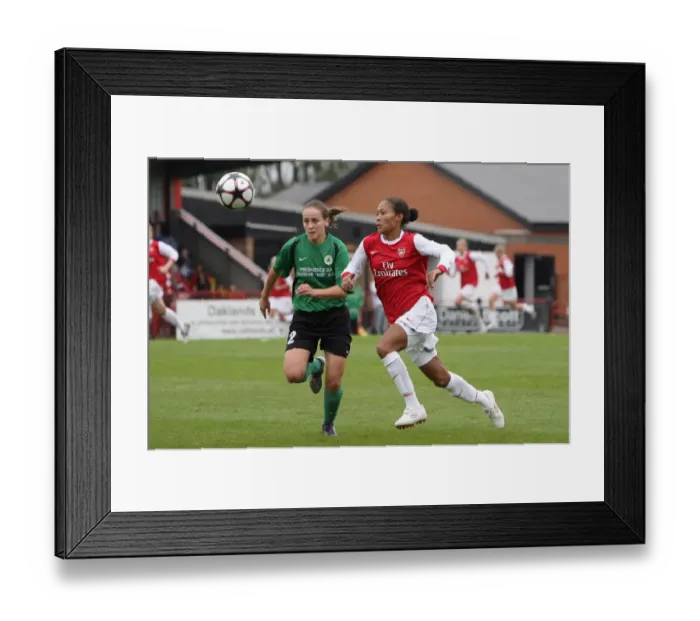 Framed Print : Rachel Yankey (Arsenal) Ivana Kostic (ZFK). Arsenal Ladies 9: 0 ZFK Masinac