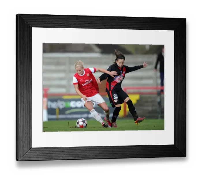 Framed Print : Katie Chapman (Arsenal) Zornoz (Rayo). Arsenal Ladies 4: 1 Rayo Vallecano Framed Print : Katie Chapman (Arsenal) Zornoz (Rayo). Arsenal Ladies 4: 1 Rayo Vallecano
