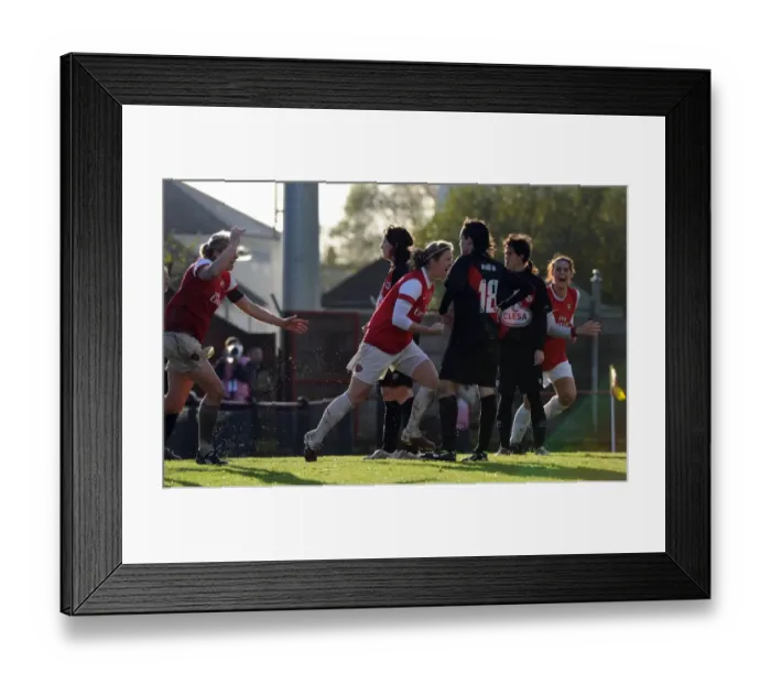 Framed Print : Ciara Grant's Triumph: Arsenal Ladies Third Goal vs. Rayo Vallecano in UEFA Champions League (Arsenal 4-1)