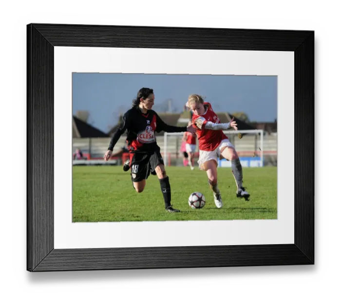 Framed Print : Kim Little (Arsenal) Ana Rubio (Rayo). Arsenal Ladies 4: 1 Rayo Vallecano Framed Print : Kim Little (Arsenal) Ana Rubio (Rayo). Arsenal Ladies 4: 1 Rayo Vallecano