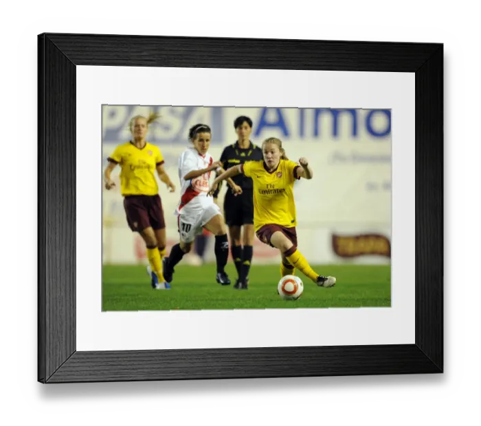 Framed Print : Kim Little (Arsenal) Sonia Tribano (Rayo). Rayo Vallecano 2: 0 Arsenal Ladies
