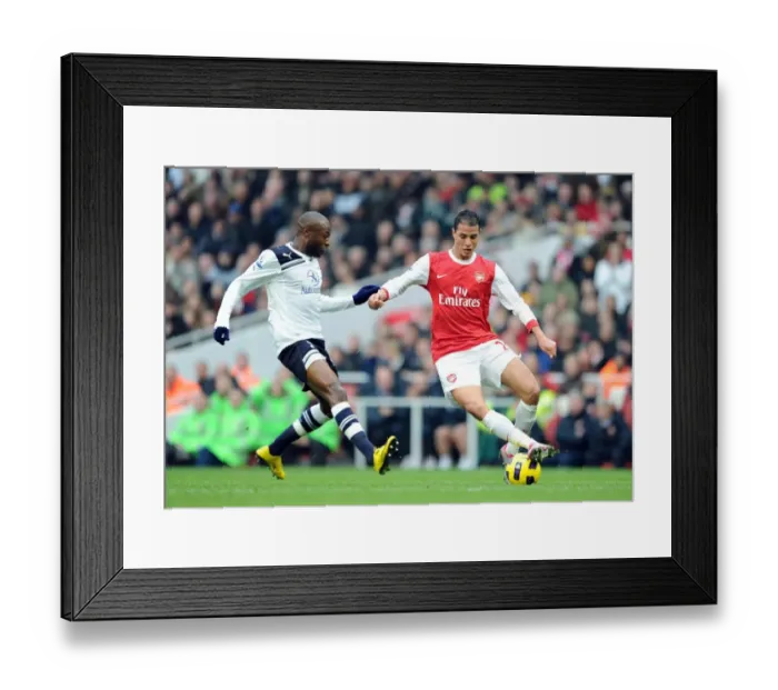 Framed Print : Chamakh vs Gallas: Heart-wrenching Rivalry - Arsenal 2:3 Tottenham Hotspur, Premier League, Emirates Stadium (2010)