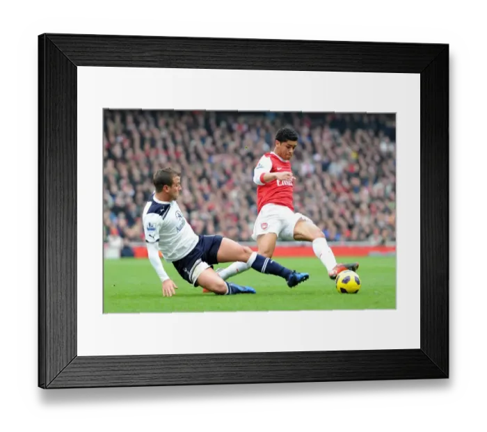 Framed Print : Denilson (Arsenal) Rafael van der Vaart (Tottenham). Arsenal 2: 3 Tottenham Hotspur