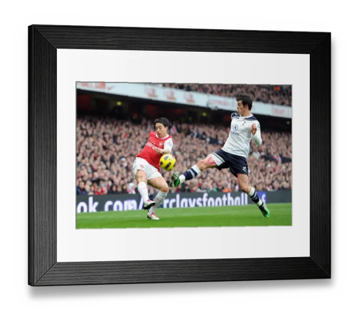 Framed Print : Samir Nasri (Arsenal) Gareth Bale (Tottenham). Arsenal 2: 3 Tottenham Hotspur